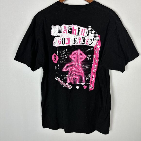 Machine Gun Kelly Black Pink Graphic Tee Adult size Large Short Sleeve Cotton - Picture 4 of 7